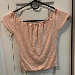 Pink off the shoulder crop Top